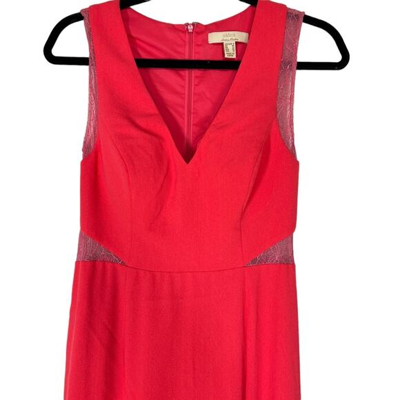 AIDAN MATTOX Pink Tangerine Crepe Lace Illusion Gown Dress NWT Size 8 - Picture 7 of 9